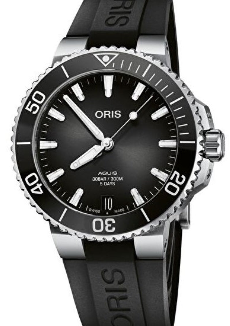 Oris Aquis DateCalibre Czarny 41.5 mm Stal 0140077694154-0742274FC