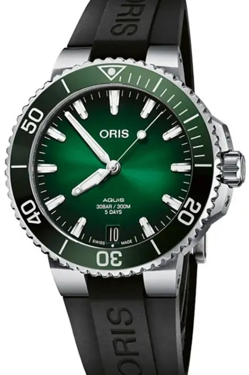 Oris Aquis DateCalibre Zielony 41.5 mm Stal 0140077694157-0742274FC