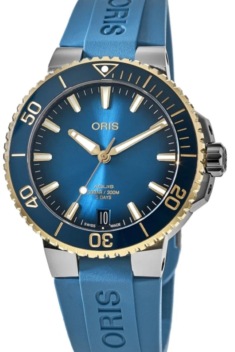 Oris Aquis DateCalibre Niebieski 41.5 mm Stal 0140077696355-0742275FC