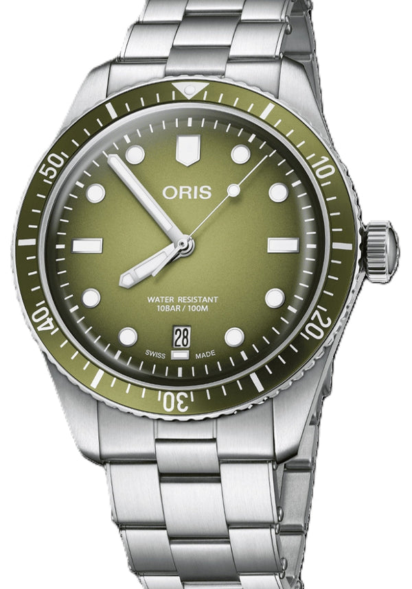 Oris Divers Sixty-Five Date Zielony 40 mm Stal