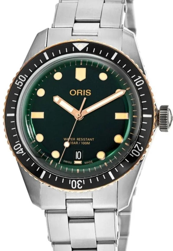 Oris Divers Sixty-Five Zielony 40 mm Stal