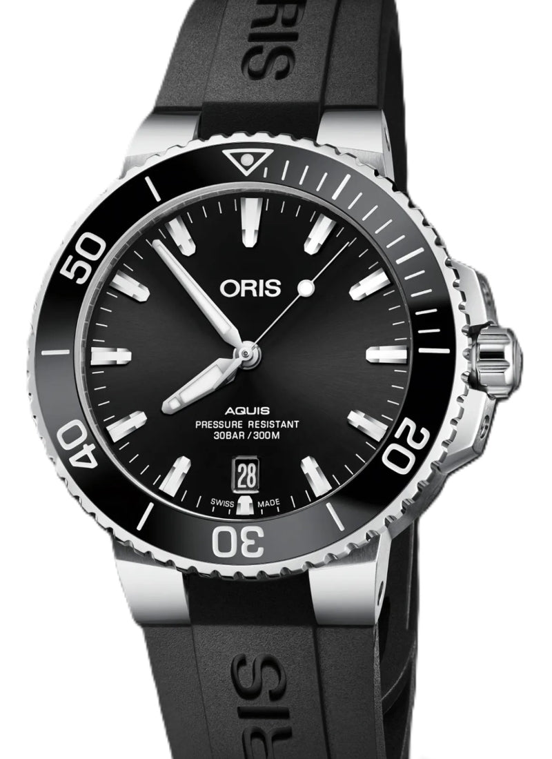 Oris Aquis Date Czarny 40 mm Stal 0173377324134-0742164FC