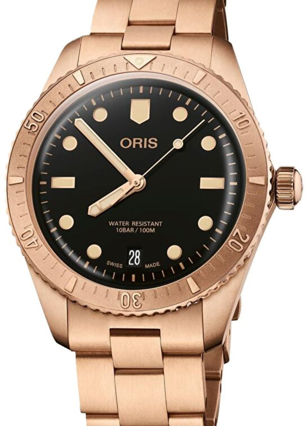 Oris Divers Sixty Five Czarny 38 mm Brąz