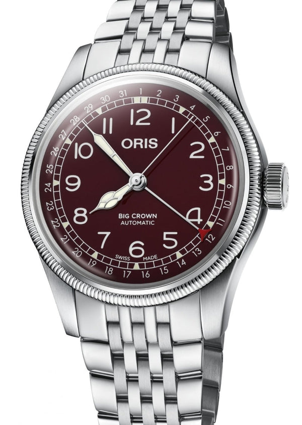 Oris Big Crown Pointer Date Czerwony 40 mm Stal