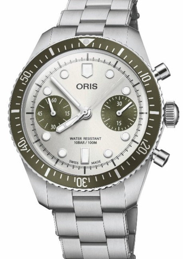 Oris Divers Sixty Five Srebrny 40 mm Stal