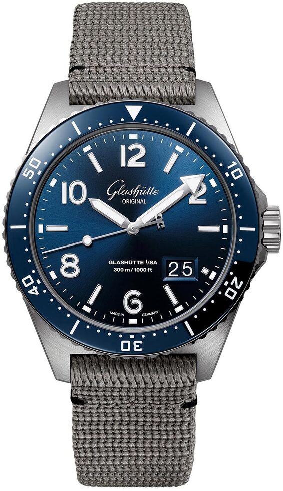 Glashütte Original SeaQ Niebieski 43.2 mm Stal