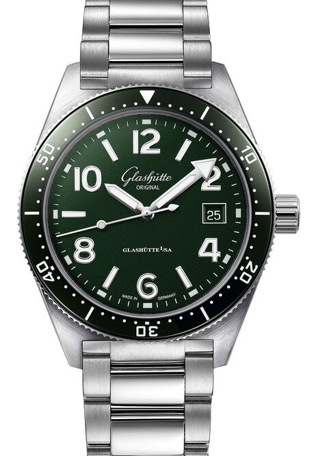 Glashütte Original SeaQ Zielony 39 mm Stal 1-39-11-13-83-70