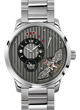 Glashütte Original PanoInverse Szary 42 mm Stal 1-66-06-04-22-71