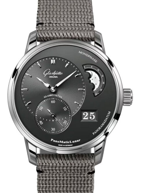Glashütte Original PanoMaticLunar Szary 40 mm Stal 1-90-02-43-32-66