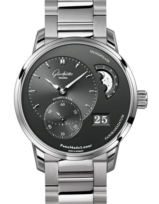 Glashütte Original PanoMaticLunar Szary 40 mm Stal 1-90-02-43-32-71