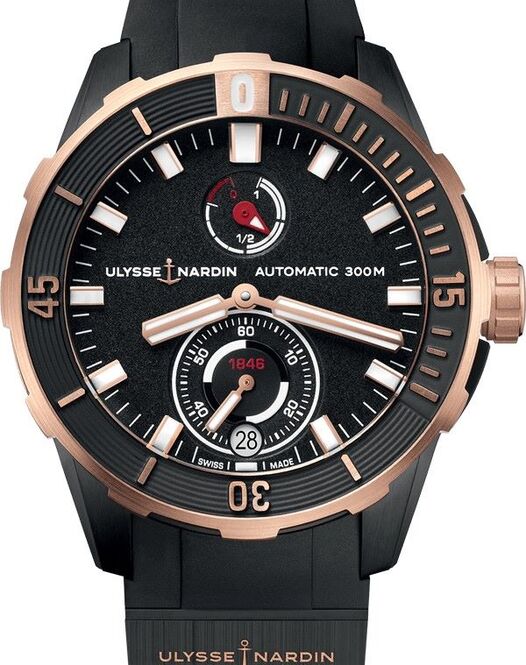 Ulysse Nardin Diver Chronometer Czarny 44 mm Złoto różowe 1185-170-3/BLACK