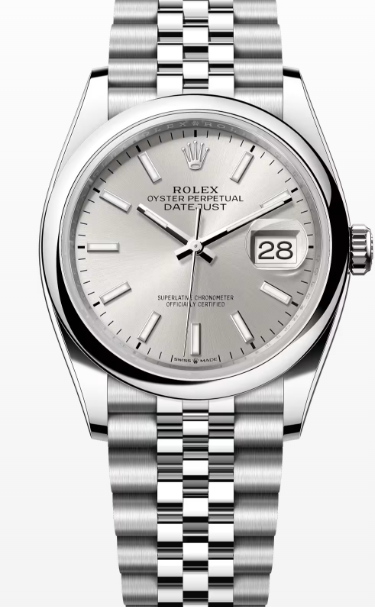 Rolex Datejust 36 Srebrny 36 mm Stal