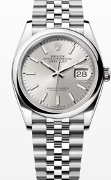 Rolex Datejust 36 Srebrny 36 mm Stal