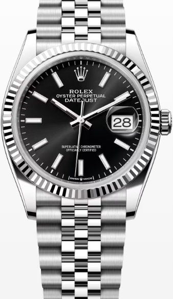 Rolex Datejust 36 Srebrny diamenty 36 mm Złoto/Stal