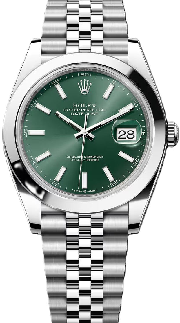 Rolex Datejust 41 Miętowy 41 mm Stal