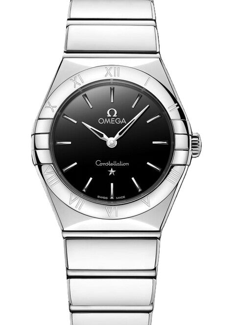 Omega Constellation Czarny 28 mm Stal 131.10.28.60.01.001