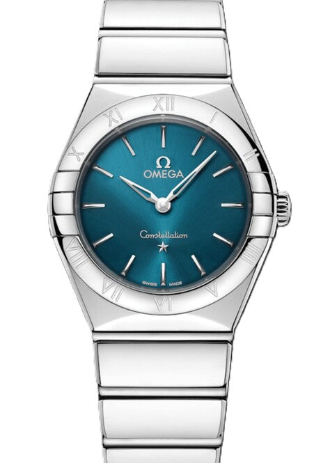 Omega Constellation Turkusowy 28 mm Stal 131.10.28.60.03.002