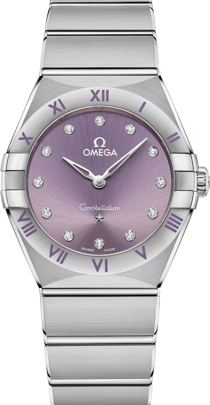 Omega Constellation Fioletowy 28 mm Stal 131.10.28.60.60.002