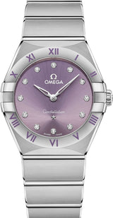 Omega Constellation Fioletowy 28 mm Stal 131.10.28.60.60.002