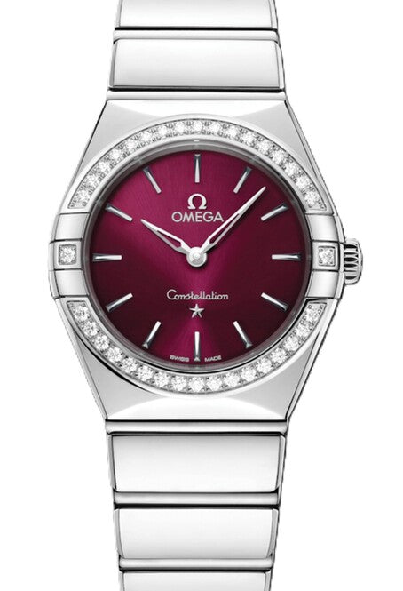 Omega Constellation Bordowy 28 mm Stal 131.15.28.60.11.001