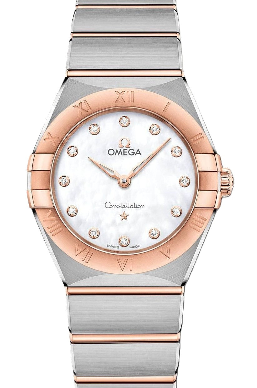Omega Constellation Bialy 28 mm Zloto/Stal 131.20.28.60.55.001