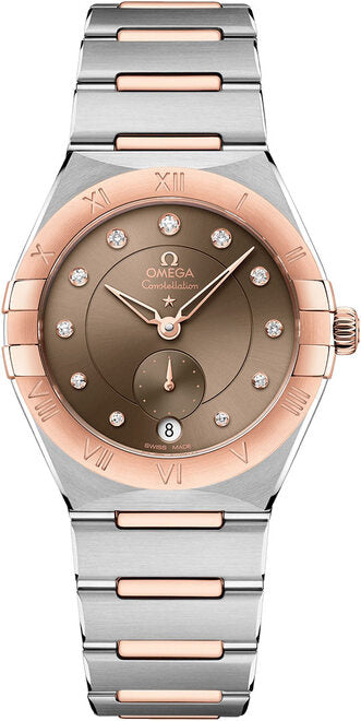Omega Constellation Brązowy 34 mm Zloto/Stal