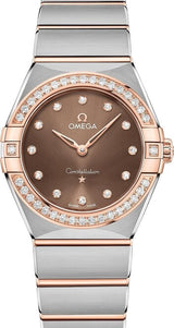 Omega Constellation Brązowy 28 mm Złoto/Stal 131.25.28.60.63.001