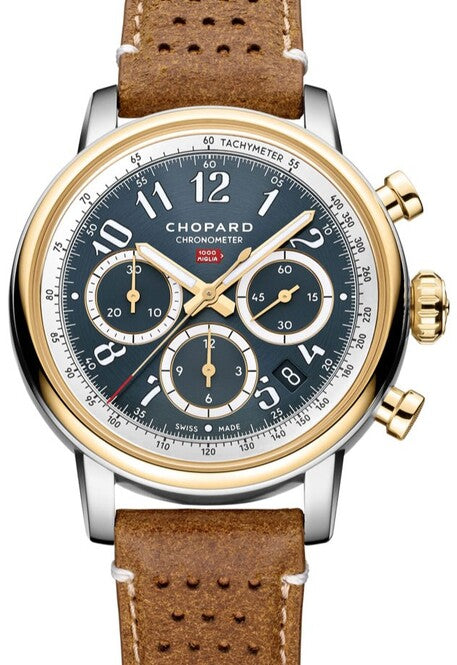 Chopard Mille Miglia Classic Chronograph Niebieski 40 mm Złoto/Stal 168619-4001