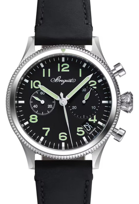 Breguet Type XX Chronographe Czarny 42 mm Stal