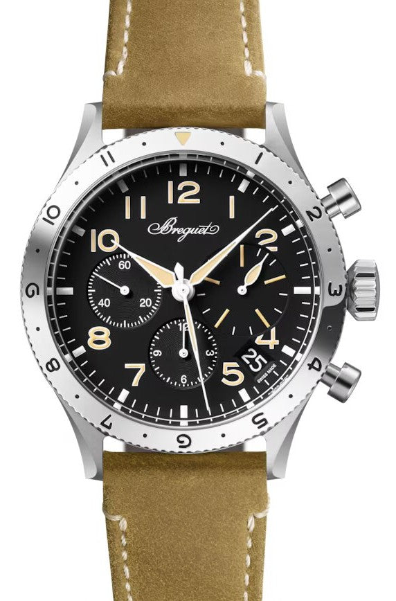 Breguet Type XX Chronographe Czarny 42 mm Stal