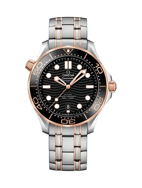 Omega Seamaster Diver 300 M Czarny 42 mm Zloto/Stal
