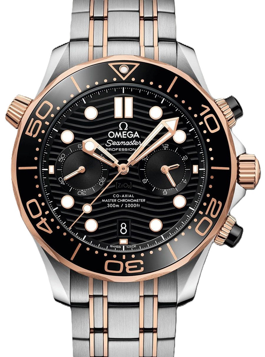 Omega Seamaster Diver 300 M Czarny 44 mm Zloto/Stal 210.20.44.51.01.001