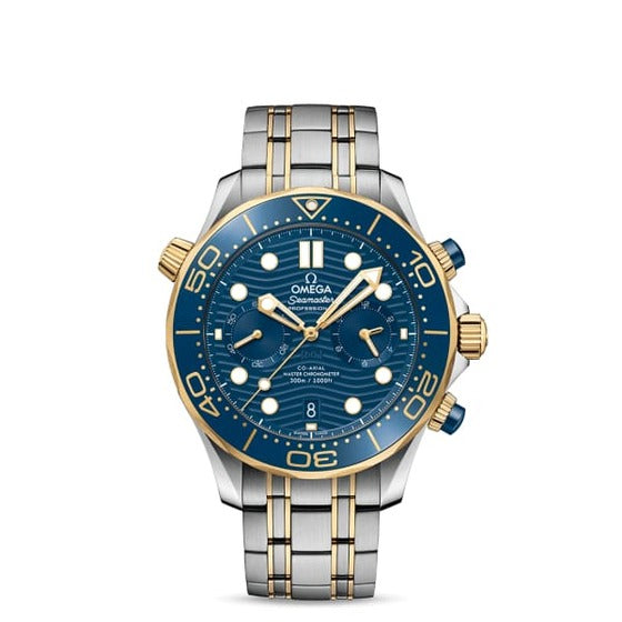 Omega Seamaster Diver 300 M Niebieski 44 mm Zloto/Stal