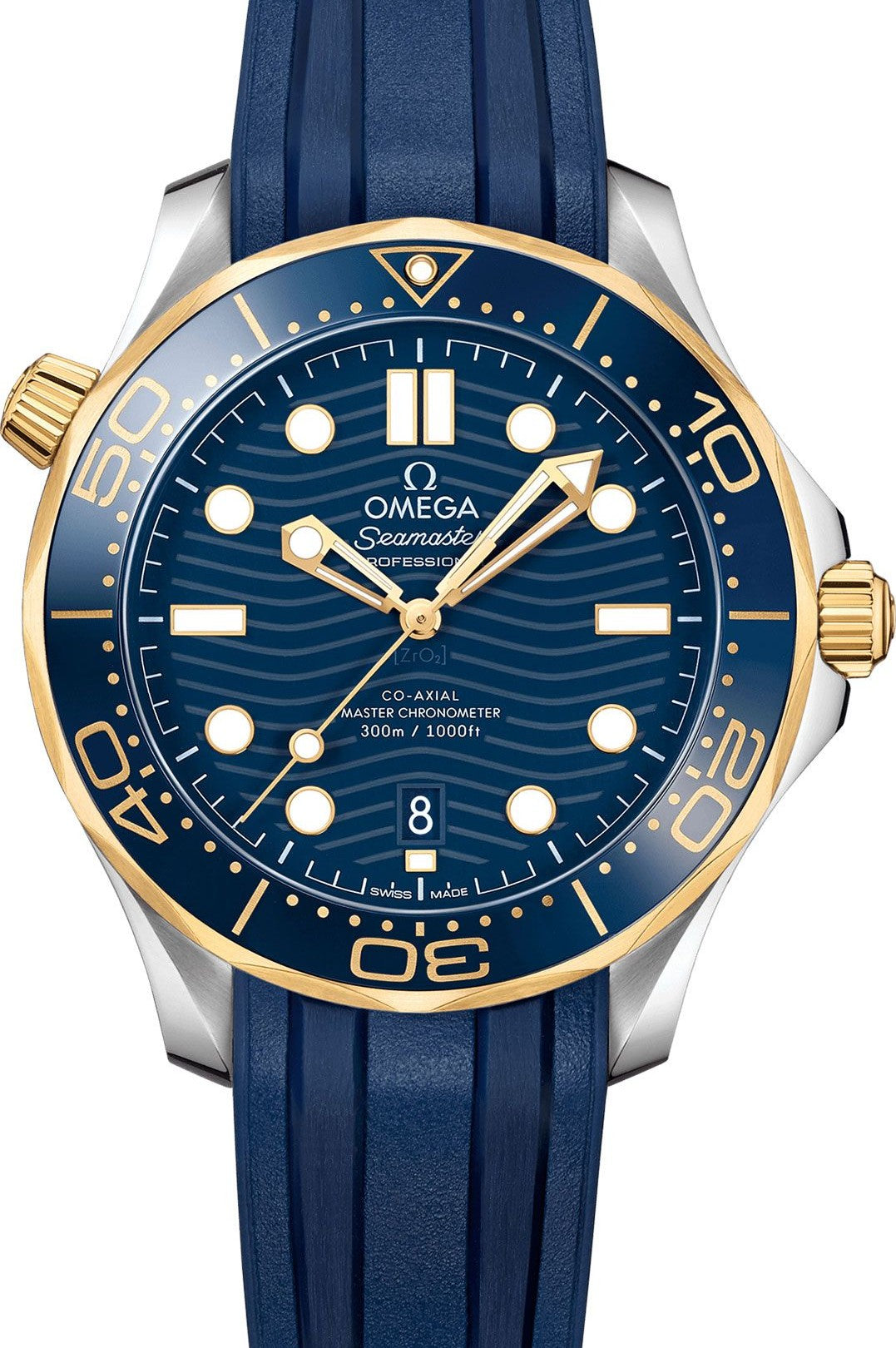 Omega Seamaster Diver 300 M Niebieski 42 mm Zloto/Stal 210.22.42.20.03.001