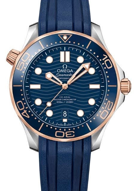 Omega Seamaster Diver 300 M Niebieski 42 mm Zloto/Stal 210.22.42.20.03.002