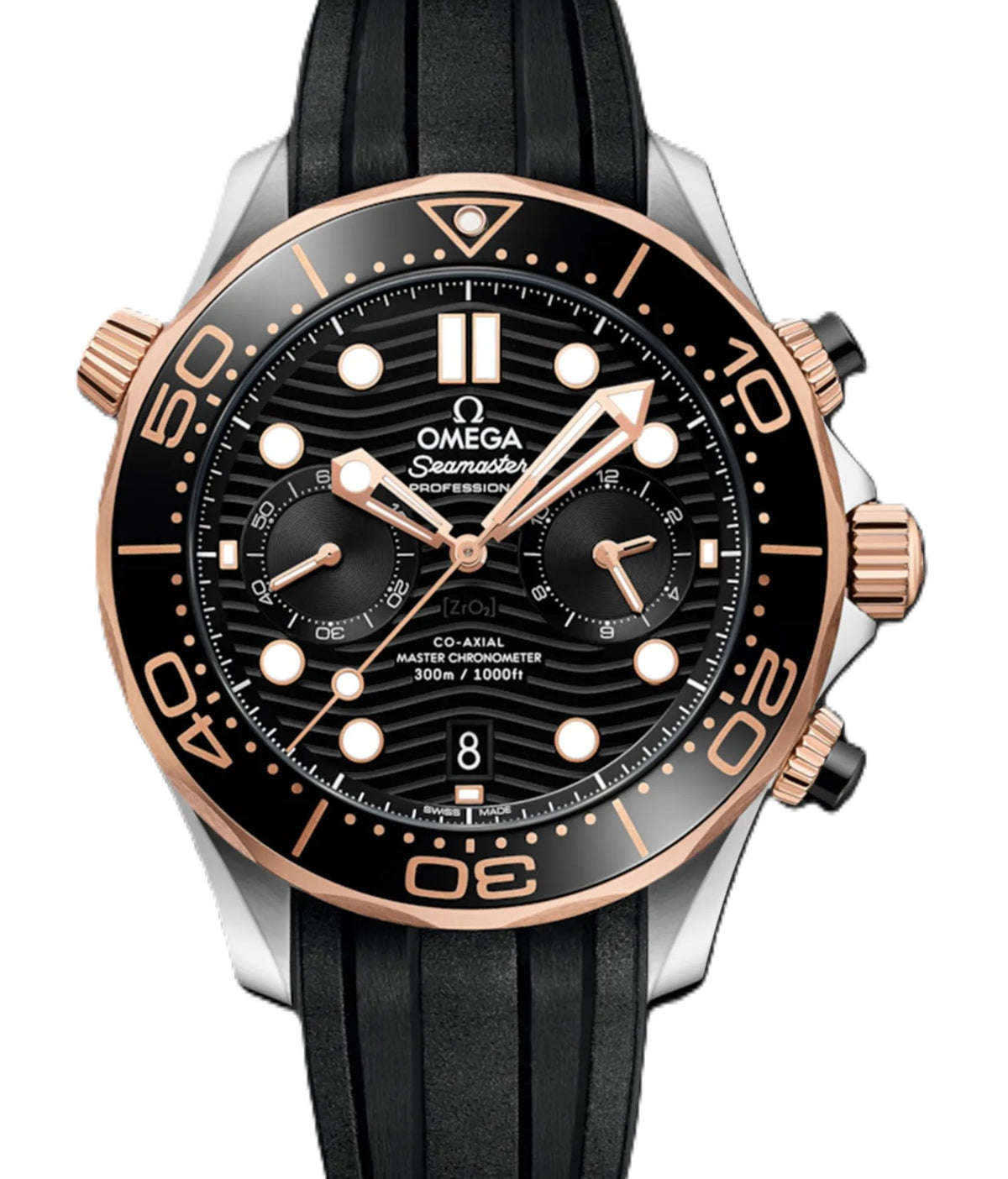 Omega Seamaster Diver 300 M Czarny 44 mm Złoto rozowe 210.22.44.51.01.001