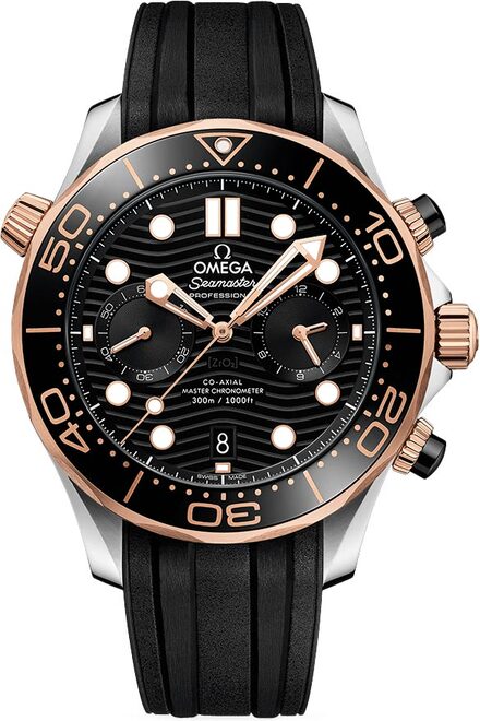 Omega Seamaster Diver 300 M Czarny 44 mm Złoto rozowe