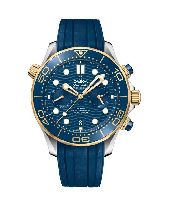 Omega Seamaster Diver 300 M Niebieski 44 mm Zloto/Stal