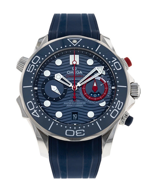 Omega Seamaster Diver 300m America's Cup Niebieski 44 mm Stal
