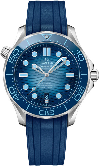 Omega Diver 300m Co-axial Summer Seamaster Niebieski Stal