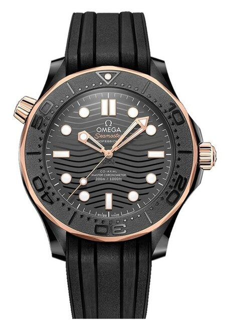Omega Seamaster Diver 300 M Czarny 43.5 mm Złoto rozowe