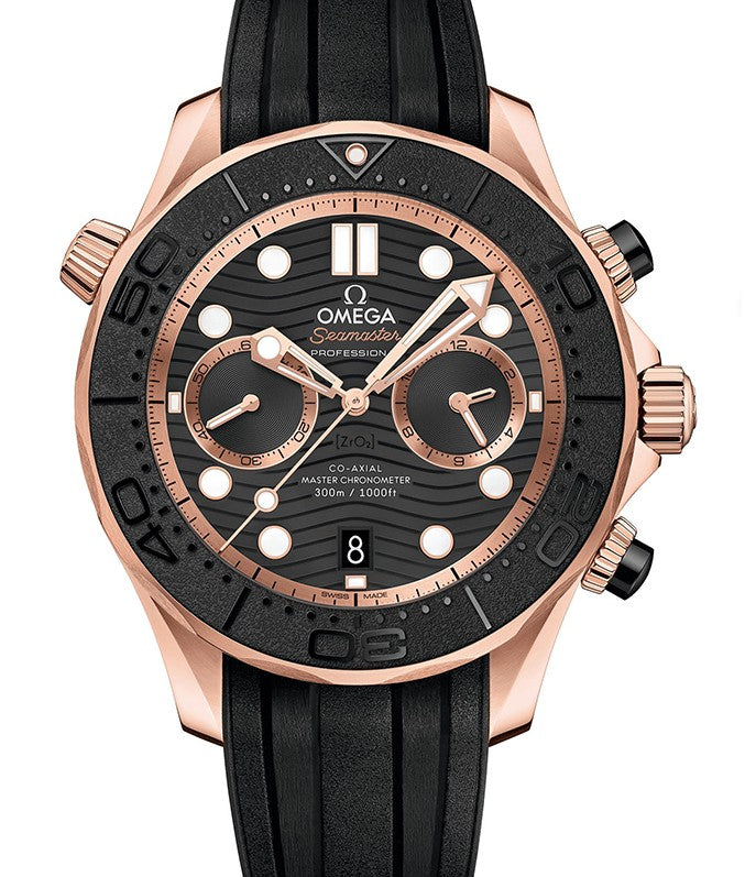 Omega Seamaster Diver 300 M Czarny 44 mm Złoto rozowe 210.62.44.51.01.001