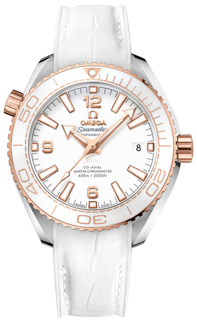 Omega Seamaster Planet Ocean 600 M Bialy 39.5 mm Zloto/Stal