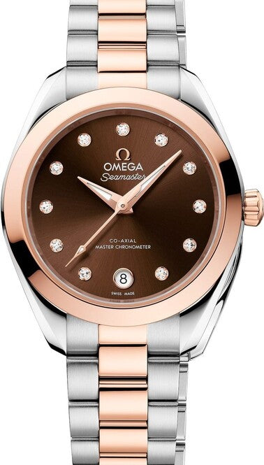 Omega Seamaster Aqua Terra Brązowy 30 mm Złoto/Stal 220.20.30.20.63.001