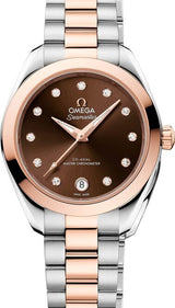 Omega Seamaster Aqua Terra Brązowy 30 mm Złoto/Stal 220.20.30.20.63.001