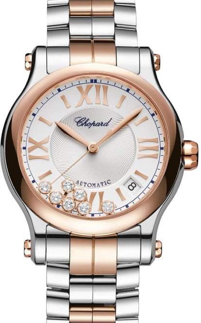 Chopard Happy Sport Srebrny 36 mm Złoto/Stal