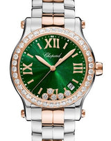 Chopard Happy Sport Zielony 36 mm Złoto/Stal 278582-6008