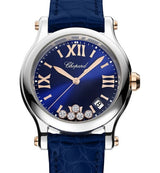 Chopard Happy Sport Diamonds Niebieski 36 mm Stal 278582-6012