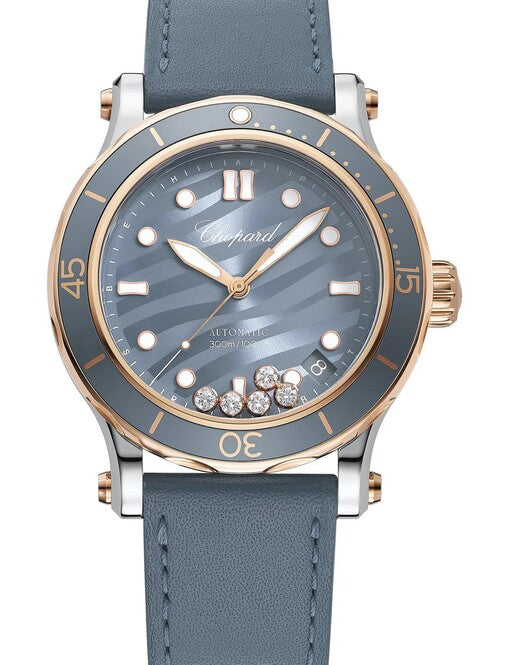 Chopard Happy Sport Ocean Szary 40 mm Złoto/Stal 278587-6001