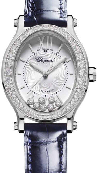 Chopard Happy Sport Oval Srebrny 31 mm Stal 278602-3003